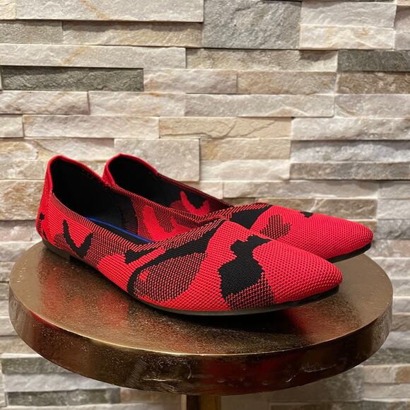 BABUDOG Red Camo Knit Travel Flats EU 40 | Foldable Point Toe Lightweight Shoes - Picture 5 of 5